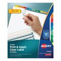 Avery Dennison Printable Index Dividers, 12 Tabs, White with Color, Pk5 11405